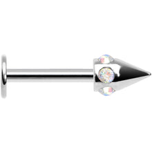 Load image into Gallery viewer, 16G Stainless Steel Aurora Gem Cone Labret Monroe