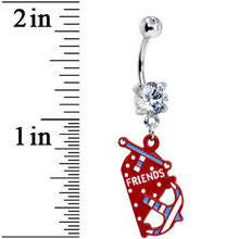 Load image into Gallery viewer, Clear Gem Heart Anchor Best Friends Dangle Belly Ring Set