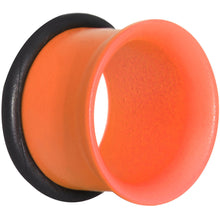 Load image into Gallery viewer, 1/2 Orange Neon Coated Stainless Steel Single Flare Tunnel Plug