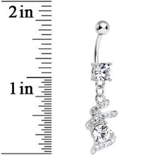 Load image into Gallery viewer, Clear Gem Falling Waters Swirl Drop Dangle Belly Ring
