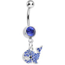 Load image into Gallery viewer, Blue Gem Tail of the Whale Dangle Belly Ring
