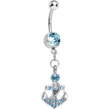 Load image into Gallery viewer, Aqua Gem Glamorous Nautical Anchor Dangle Belly Ring