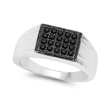 Load image into Gallery viewer, 0.30 Carat Genuine Black Diamond .925 Sterling Silver Ring