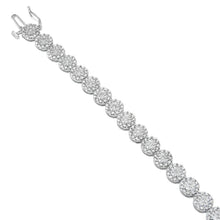 Load image into Gallery viewer, 14K White Gold 2.00 Cttw Diamond Halo Link Tennis Bracelet (H-I Color, I1-I2 Clarity) - 7" Inches