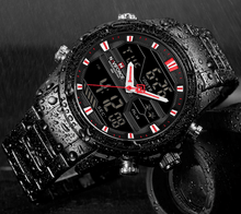 Load image into Gallery viewer, Mens Wrist Watch, Waterproof Analog Digital Watches Multifunction Stainless Steel Business Watches For Man Perfect Gift