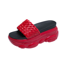 Load image into Gallery viewer, High Slippers Women Open Toe Sandals Summer Soft Slipper Indoor Outdoor Beach Shoes Comfort Platform Sandals Open Toe Leather Slippers Lightweight Flip Flops Shoes For Summer