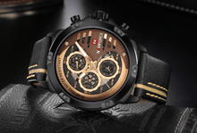 Load image into Gallery viewer, Men's Sports Waterproof Watch With Chronometers And Leather Belt Multifunction Wristwatch Unique Design Perfect Gift