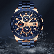 Load image into Gallery viewer, Men's Waterproof Watch With Chronometers Day View And Fluorescent Hands Unique Luxury Design Perfect Gift