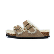 Load image into Gallery viewer, New Cotton Wool Shoes Double Buckle Belt Wool Shoes Indoor Outdoor Wear Warm Slippers Comfy Soft Women Slippers Fur Lined Orthopedic Indoor House Shoes With Adjustable Buckle