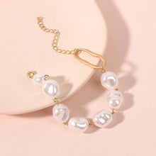 Load image into Gallery viewer, New Handmade Imitation Pearls Gold Metal Link Chain Bracelets for Women Girl Summer Party Luxury Jewelry Gift