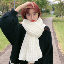 Load image into Gallery viewer, Winter Simple Soft Colorful Knitted Wool Scarf Solid Warm Scarves Lightweight Casual Couple Muffler Striped Elegant Hijab Cashmere Scarf Neck Scarf Christmas Gift For Women