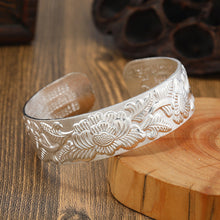 Load image into Gallery viewer, Big Elegant Luxury Amazing Classic Fashion Flower Metal Tibetan Indian Silver Vintage Retro Fashion Cuff Bracelet Bangle For Woman With Details of Animals