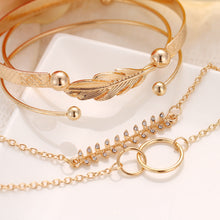 Load image into Gallery viewer, Luxury Modern Gold Crystal Elegant Woman and Lady Brecelets in Sets of 5Pcs/sett for Women Punk Boho Beach Bangle Jewelry Gift
