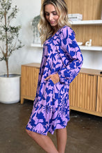 Load image into Gallery viewer, Double Take Full Size Printed Ruffle Hem Dress with Pocket Stylish & Functional Women Dress