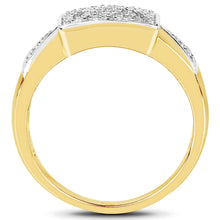 Load image into Gallery viewer, 14K Yellow Gold Plated 0.21 Carat Genuine White Diamond .925 Sterling Silver Ring