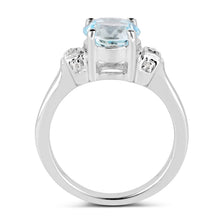 Load image into Gallery viewer, 2.28 Carat Genuine Blue Topaz and White Topaz .925 Sterling Silver Ring