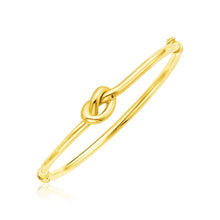 Load image into Gallery viewer, 14k Yellow Gold Bangle Bracelet with Polished Knot
