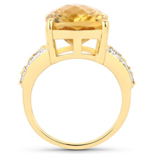 Load image into Gallery viewer, 8.44 Carat Genuine Citrine and White Topaz .925 Sterling Silver Ring