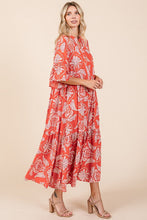 Load image into Gallery viewer, New Summer Abstract Leaf Print Tiered Ruffle Dress For Women β Playful and Artistic Dress with Eye-Catching Ruffle Details