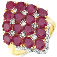Load image into Gallery viewer, 6.49 Carat Glass Filled Ruby and White Topaz .925 Sterling Silver Ring