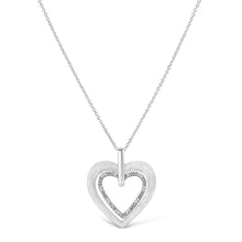 Load image into Gallery viewer, .925 Sterling Silver Prong-Set Diamond Accent Double Heart 18" Pendant Necklace (I-J Color, I1-I2 Clarity)