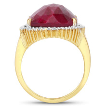 Load image into Gallery viewer, 19.11 Carat Dyed Ruby and White Topaz .925 Sterling Silver Ring