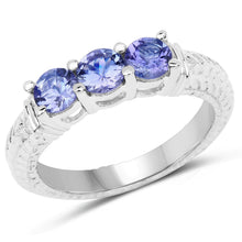 Load image into Gallery viewer, 1.11 Carat Genuine Tanzanite .925 Sterling Silver Ring