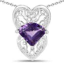 Load image into Gallery viewer, 7.80 Carat Genuine Amethyst .925 Sterling Silver Pendant