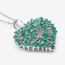 Load image into Gallery viewer, 1.53 Carat Genuine Emerald .925 Sterling Silver Pendant