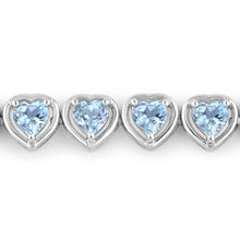 Load image into Gallery viewer, 10.50 Carat Genuine Blue Topaz .925 Sterling Silver Bracelet
