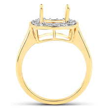 Load image into Gallery viewer, 0.48 Carat Genuine White Diamond 14K Yellow Gold Semi Mount Ring - holds 8x8mm Cushion Gemstone