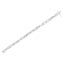 Load image into Gallery viewer, .925 Sterling Silver 1.0 Cttw Round-Brilliant and Baguette Cut Diamond Miracle-Set X-Link 7" Tennis Bracelet (I-J Color, I2-I3 Clarity)
