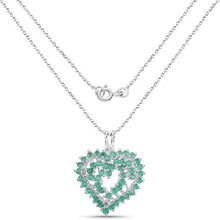 Load image into Gallery viewer, 1.53 Carat Genuine Emerald .925 Sterling Silver Pendant