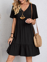 Load image into Gallery viewer, Classic Full Size V-Neck Short Sleeve Dress Casual & Comfortable Dress for Women
