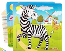 Load image into Gallery viewer, 38 Style Cartoon Wooden Puzzle Children Animal/ Vehicle Toy For 2-6 Year Baby Early Educational Toys for Kids