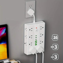 Load image into Gallery viewer, 22-in-1 Multi-Functional Power Strip – 16 Sockets, 3 USB-A & 3 USB-C