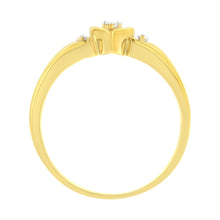 Load image into Gallery viewer, 10KT Yellow Gold 1/20 cttw Diamond Triple Heart Diamond Ring (K-L, I1-I2) - Size 7