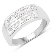 Load image into Gallery viewer, 0.70 Carat Genuine White Sapphire .925 Sterling Silver Ring