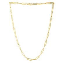 Load image into Gallery viewer, 14k Yellow Gold Long Domed Paperclip Chain Necklace (4.80 mm)