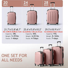 Load image into Gallery viewer, 3-Piece Hard Shell Luggage Set with TSA Lock – 20/24/28 Inch 360° Spinner Wheels