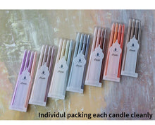 Load image into Gallery viewer, 4pc Unscented 12" Candles Colored Long Stick Candle Smokeless Home Wedding Centerpiece Birthday Candle Tall Taper Candles Dripless Unscented Dinner Candle Paraffin Wax Candles