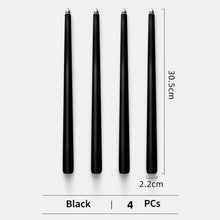 Load image into Gallery viewer, 4pc Unscented 12" Candles Colored Long Stick Candle Smokeless Home Wedding Centerpiece Birthday Candle Tall Taper Candles Dripless Unscented Dinner Candle Paraffin Wax Candles