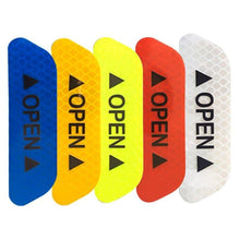 Load image into Gallery viewer, 4Pcs/Set Car Door Stickers Car OPEN Reflective Tape Warning Mark Anti-Collision Universal Safety Reflective Open Notice Bicycle Car Door Stickers DIY Car Open Reflective Tape Warning Mark Reflective Open Notice Bicycle Accessories Car Decoration