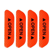 Load image into Gallery viewer, 4PCS/Set Car Door Stickers Universal Safety Warning Mark OPEN High Reflective Tape For Auto Accessories Exterior Bike Helmet Door Open Reflective Warning Stickers Auto Open Sign Anti-Collision Safety Reflective Decal