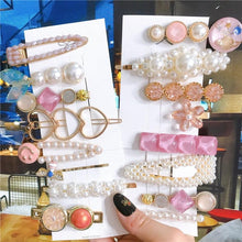 Load image into Gallery viewer, 4pcs/set Women Hair Accessories Jewelry Korean Simulation Pearl Barrette Love Hearts Hair Clips For Girls Pink Hairpins Wedding Hair Accessories for Brides and Bridesmaids