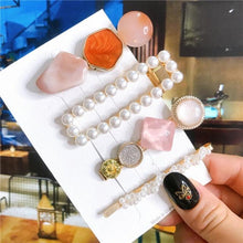Load image into Gallery viewer, 4pcs/set Women Hair Accessories Jewelry Korean Simulation Pearl Barrette Love Hearts Hair Clips For Girls Pink Hairpins Wedding Hair Accessories for Brides and Bridesmaids