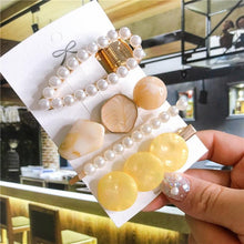 Load image into Gallery viewer, 4pcs/set Women Hair Accessories Jewelry Korean Simulation Pearl Barrette Love Hearts Hair Clips For Girls Pink Hairpins Wedding Hair Accessories for Brides and Bridesmaids