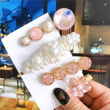 Load image into Gallery viewer, 4pcs/set Women Hair Accessories Jewelry Korean Simulation Pearl Barrette Love Hearts Hair Clips For Girls Pink Hairpins Wedding Hair Accessories for Brides and Bridesmaids