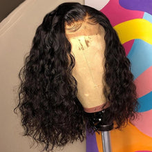 Load image into Gallery viewer, 4X4 Water Wave Short Bob Wig 8-12Inches Best Human Hair Wigs For Black Woman Brazilian Pre Plucked Baby Hairs Jerry Curl Wigs Wigs For Black Women Gifts for Girlfriends