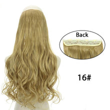 Load image into Gallery viewer, 5 Clip In Hair Extension Heat Resistant Fake Hairpieces Long Wavy Hairstyles Synthetic Clip Golden On Hair Extensions Straight Hair Extensions with Invisible Fish Line Layered Hairpiece